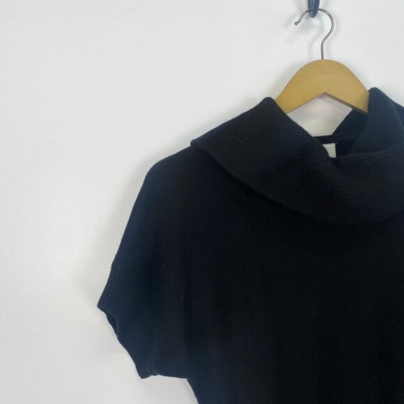 Loft Merino Wool Blend Black Cowl Neck Sweater Dress - Picture 9 of 12